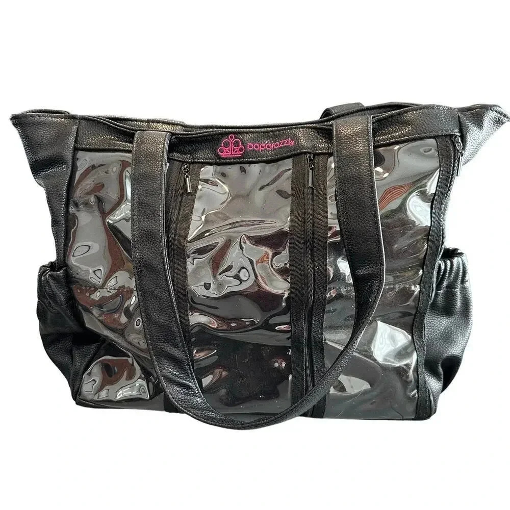 Paparazzi Large Black PinkTote Display Multiple Pockets‎ Jewelry Accessories